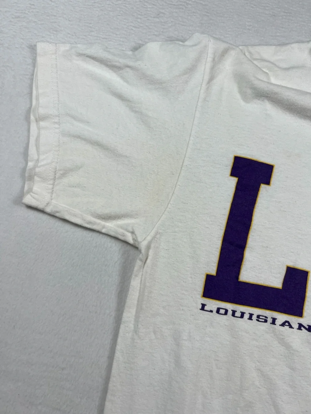 Vintage Champion LSU Tigers White T-Shirt Mens Size M 100% Cotton - Picture 9 of 10